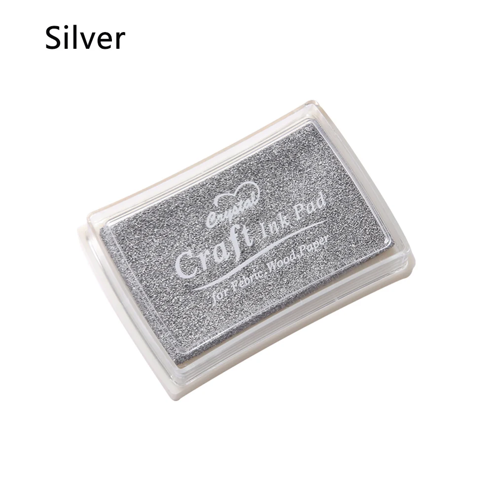 silver 5 цветов масляной пальчиковой печати хороший подарок для штамп для детей нетоксичный градиент цвет штемпельная подушечка резиновый штамп «сделай сам» искусство - Цвет: silver