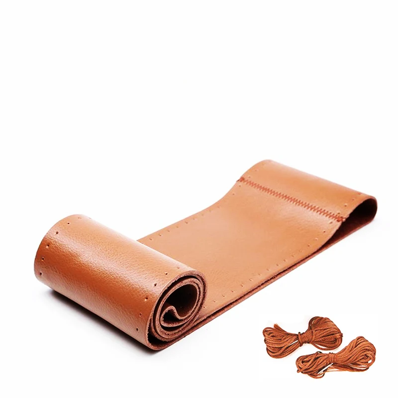 

Универсальный стежок из чехол рулевого колеса автомобиля натуральной кожи на обертке, черный стежок с игольной нитью для автостайлинга