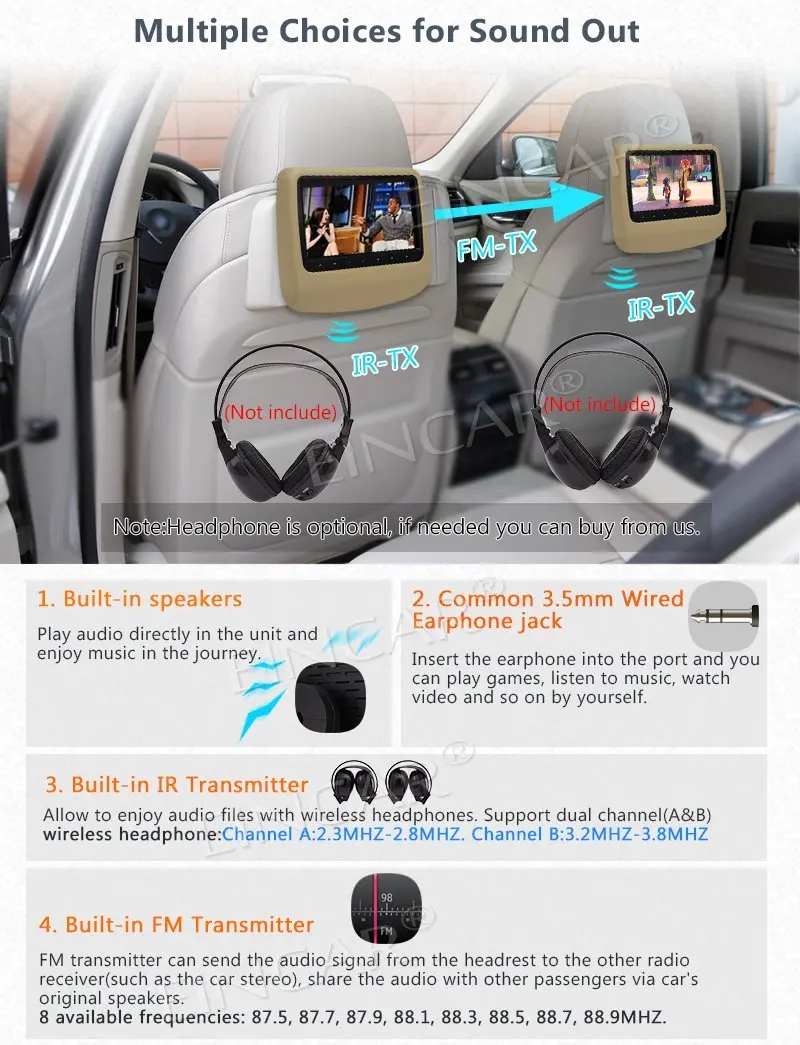 Автомобильные подголовники dvd плееры 9 дюймов Твин Мобильный автомобиль ПК cd DVD