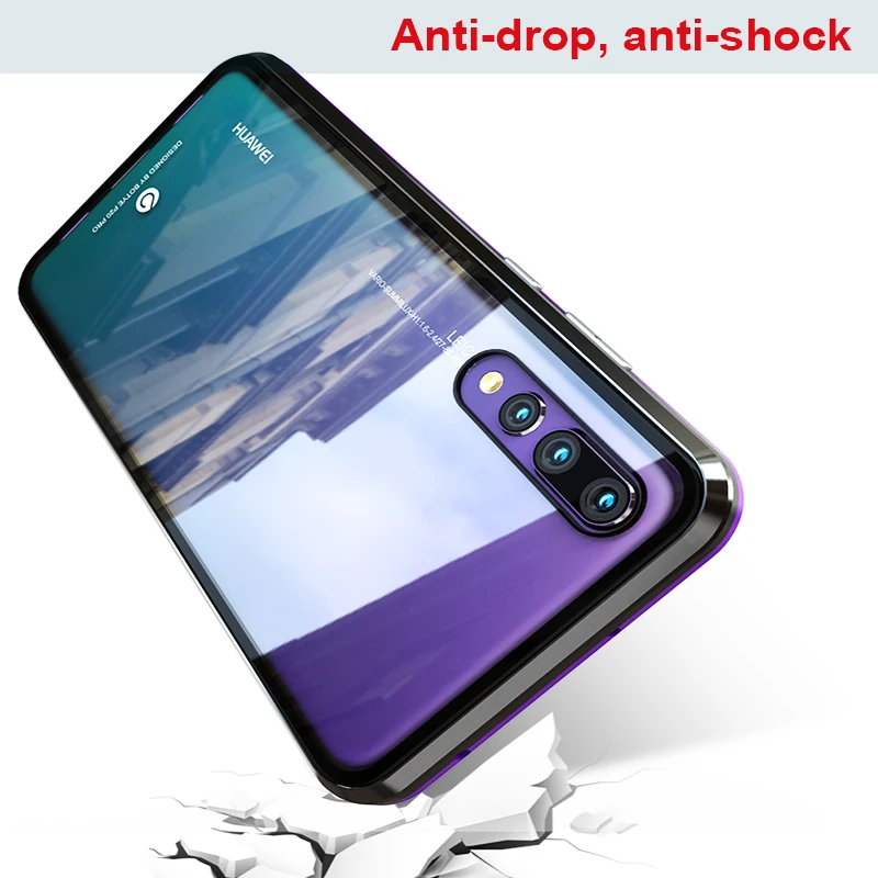 Магнитный чехол с полным корпусом металлический ударопрочный для Huawei P20 Pro Чехлы