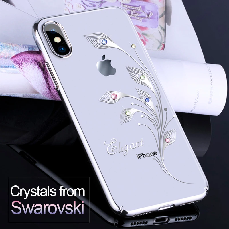 KINGXBAR крышка для iPhone X чехол телефона кристаллы от Swarovski горный хрусталь ПК Алмаз
