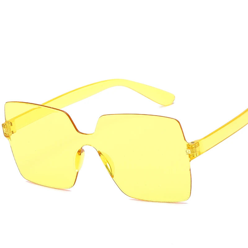 

Rimless Sunglasses For Ladies Transparent Glasses Men Women Eyewear Vintage Red Yellow Brown Round High Quality Square