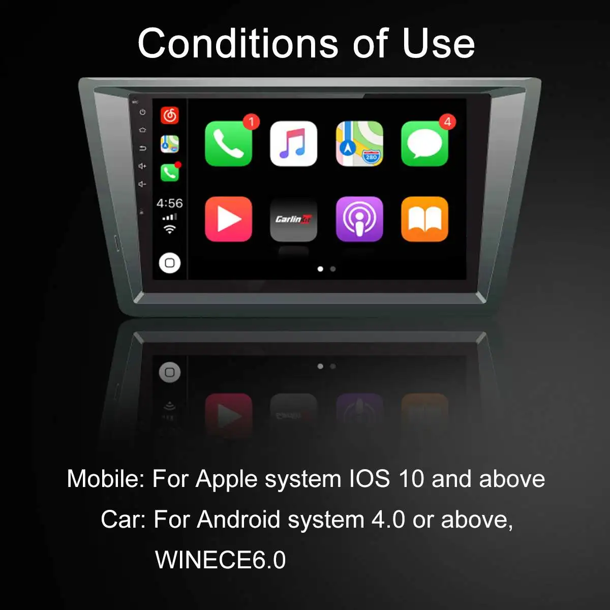 Беспроводная смарт ссылка Carlinkit для Apple CarPlay Dongle Android навигационного плеера Mini USB