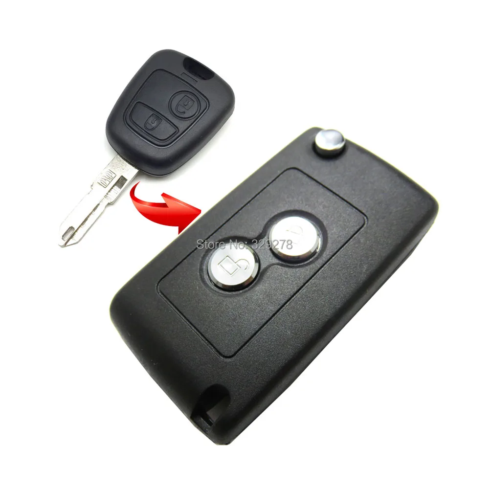 

Модифицированный Чехол для автомобильного ключа с 2 кнопками для Citroen C2 C3 Xsara PicassoFor Peugeot 206 306 406