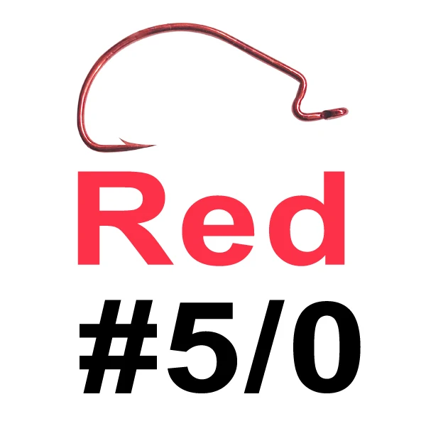 Red 5-0 Cassyaa 10 шт. рыболовные крючки из высокоуглеродистой стали свинцовая головка кривошипный крючок джиг большой кривошипный крючком Мягкая приманка рыболовные аксессуары KXY051 - Цвет: Red 5-0