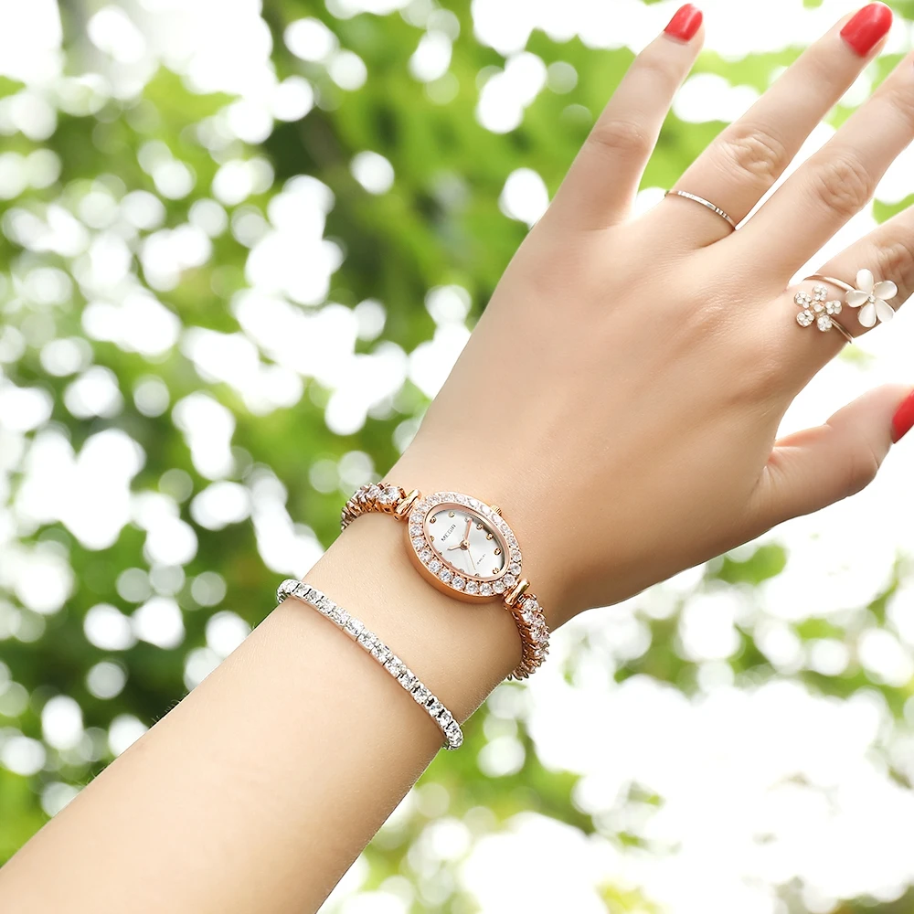 

MEGIR Women's Watch Diamond Luxury Rose Gold Fine Strap Ladies Watch For Women Rhinestone Fashion Women Wrist Watch reloj mujer