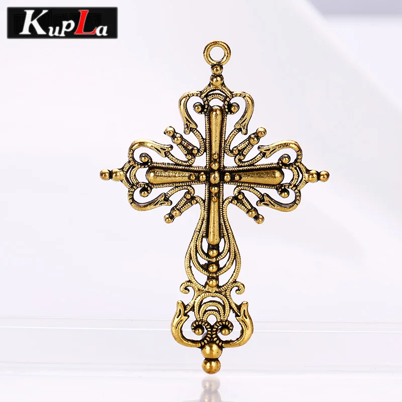 Винтажные металлические полые филигранные Религиозные Крест Подвески DIY