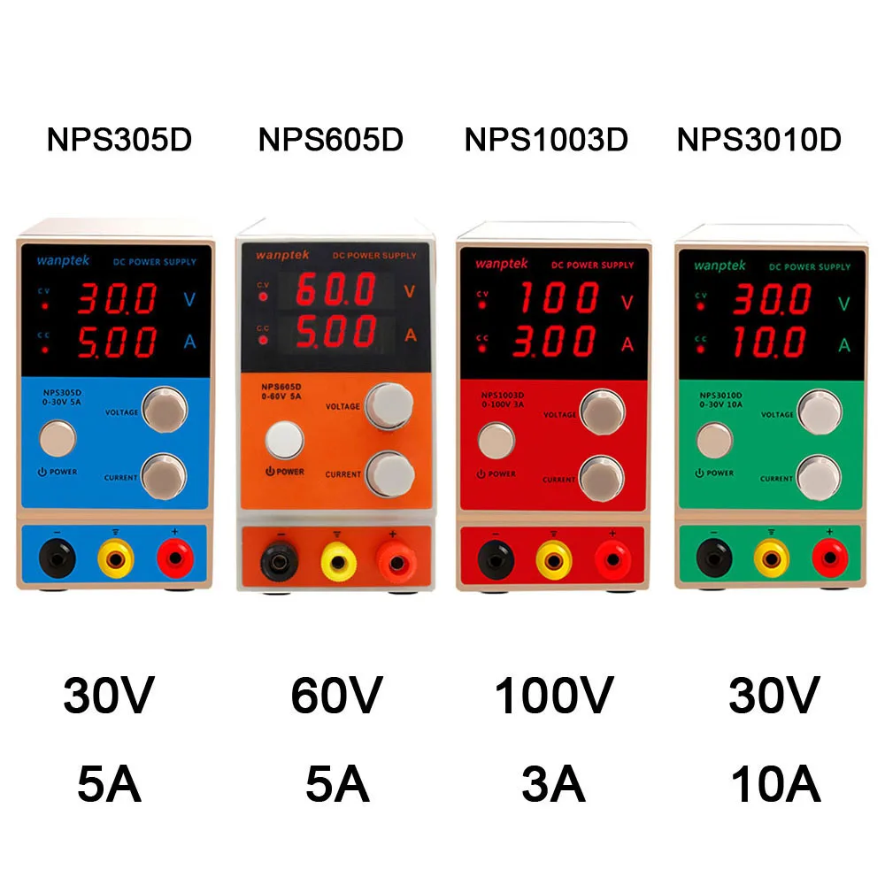 NPS 0-100 в 0-10A лабораторный стенд источник питания три цифровой дисплей