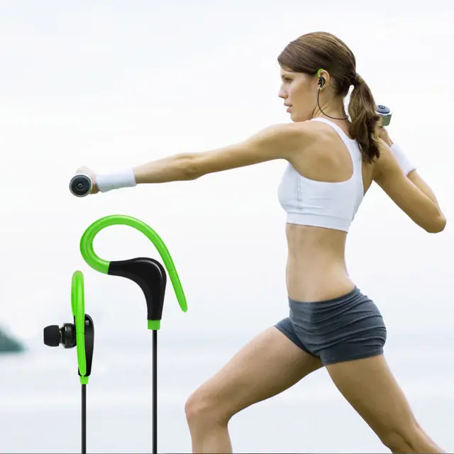 BT-1 Спортивные Беспроводные Bluetooth наушники, стерео гарнитура, ушные крючки, водонепроницаемые Hi-Fi наушники-вкладыши с микрофоном для iPhone, Android