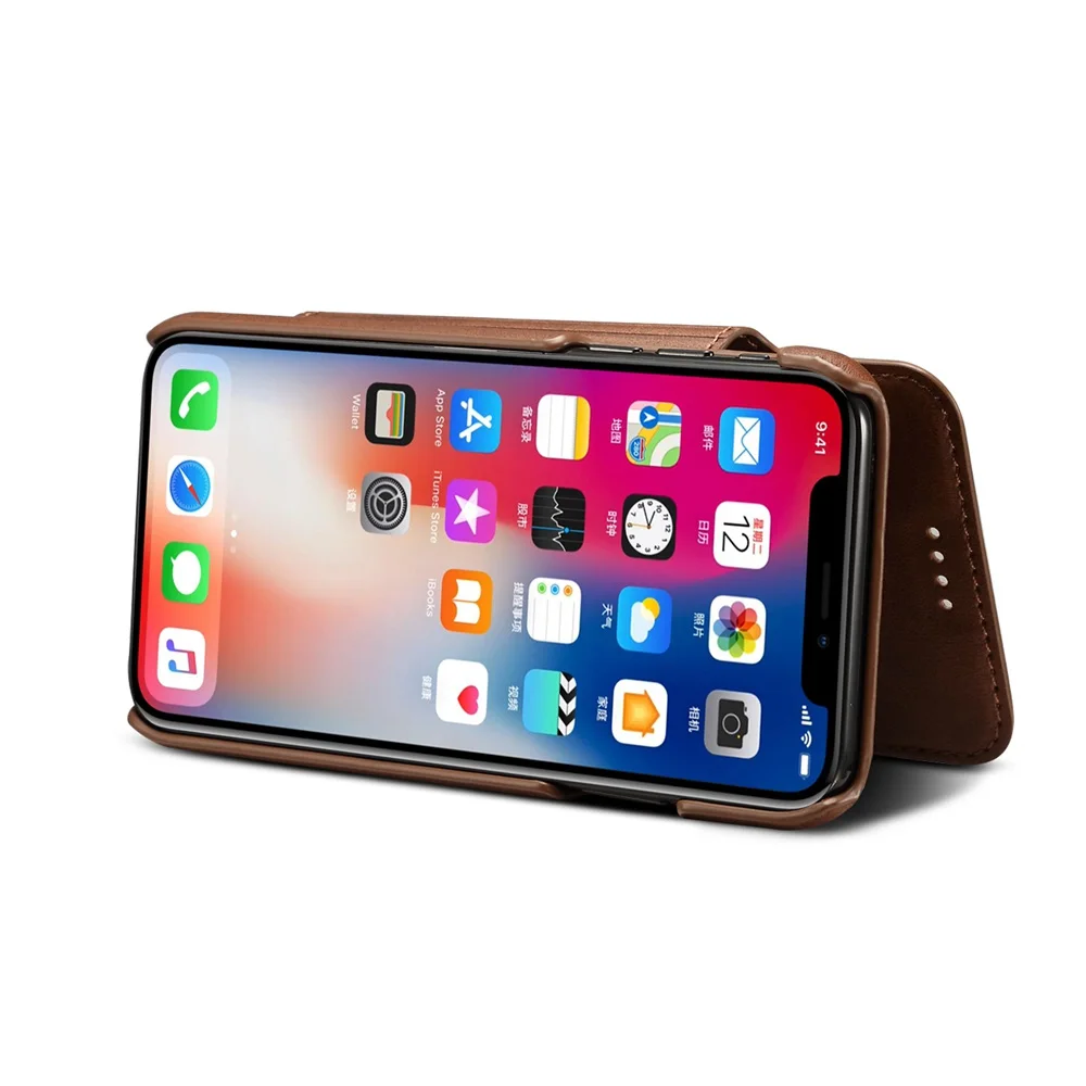 Чехол-книжка KEYSION для телефона IPhone X 8 7 6 Plus, кожаный роскошный чехол-портмоне с отделением для карт, задняя крышка для iPhone 7 Plus 6s 8 8 Plus