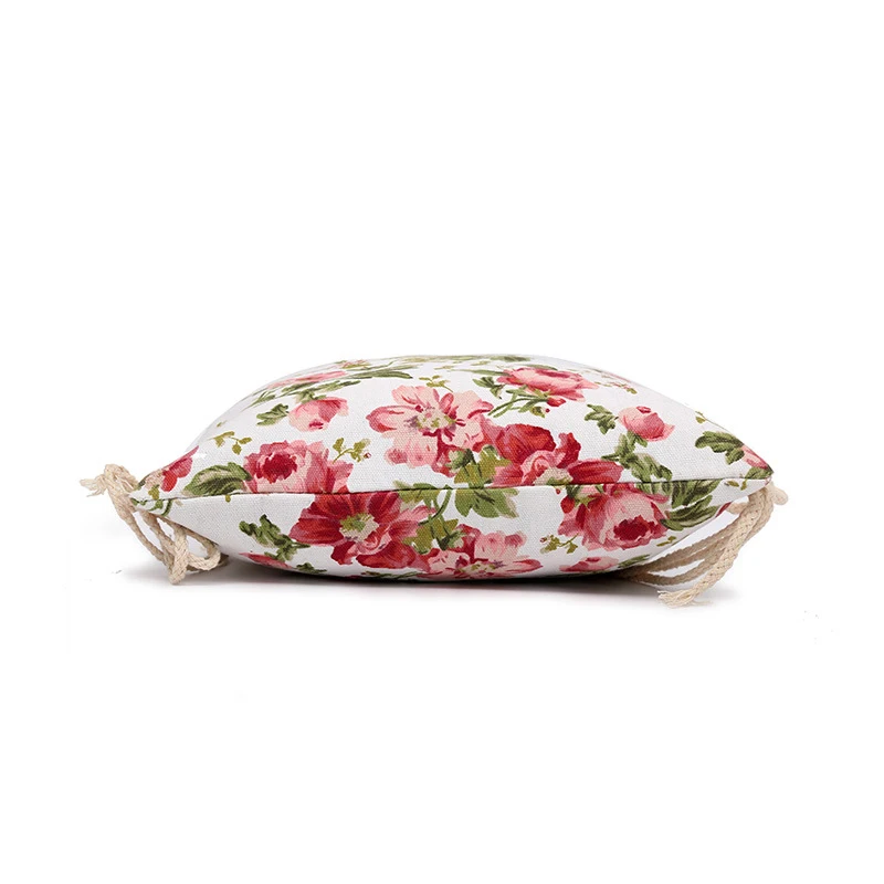 18PCS / LOT Fashion Flower Drawstring Bags Canvas Women Shopping Backpack Travel Portable Multifunctional Reusable Bag Wholesale | Багаж и