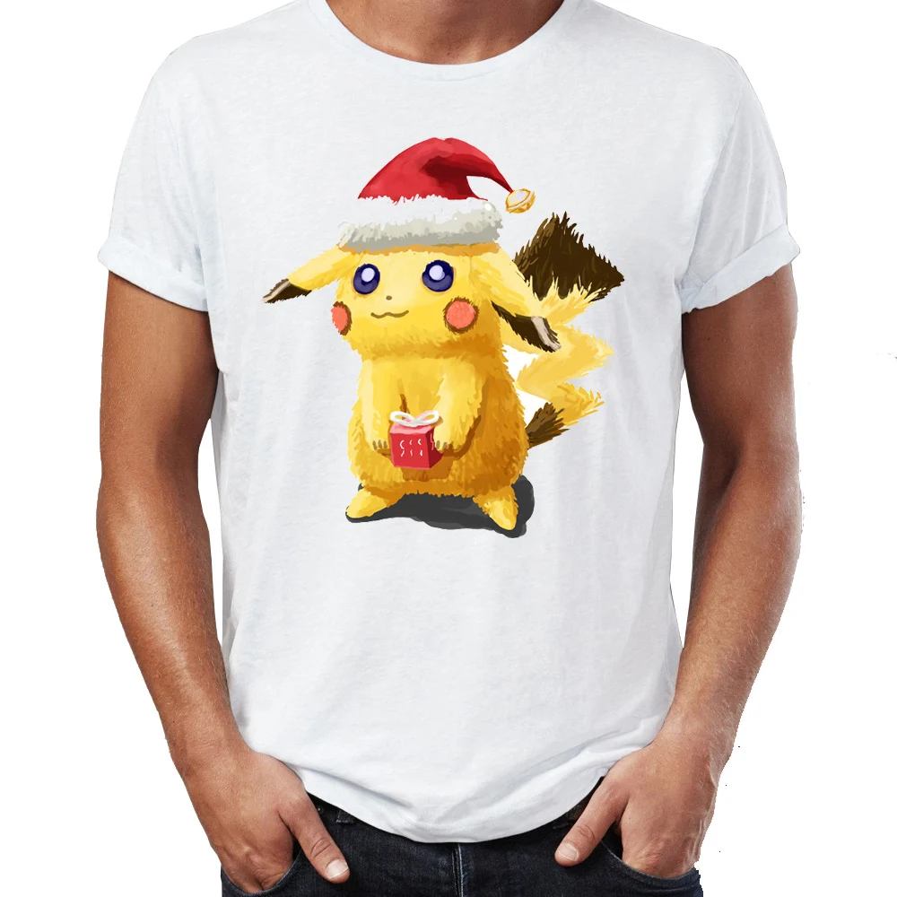 Мужская футболка Рождественский Покемон Пикачу Сквиртл eeevee Bulbasaur Awesome художественная Футболка с принтом
