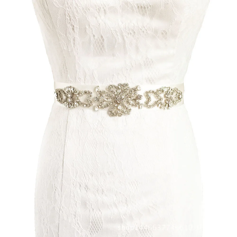 2017 Women Wedding Belts Rhinestone Satin Ribbon Sash Bride Bridesmaid Bridal Cummerbunds Waistband YYP17 | Аксессуары для одежды