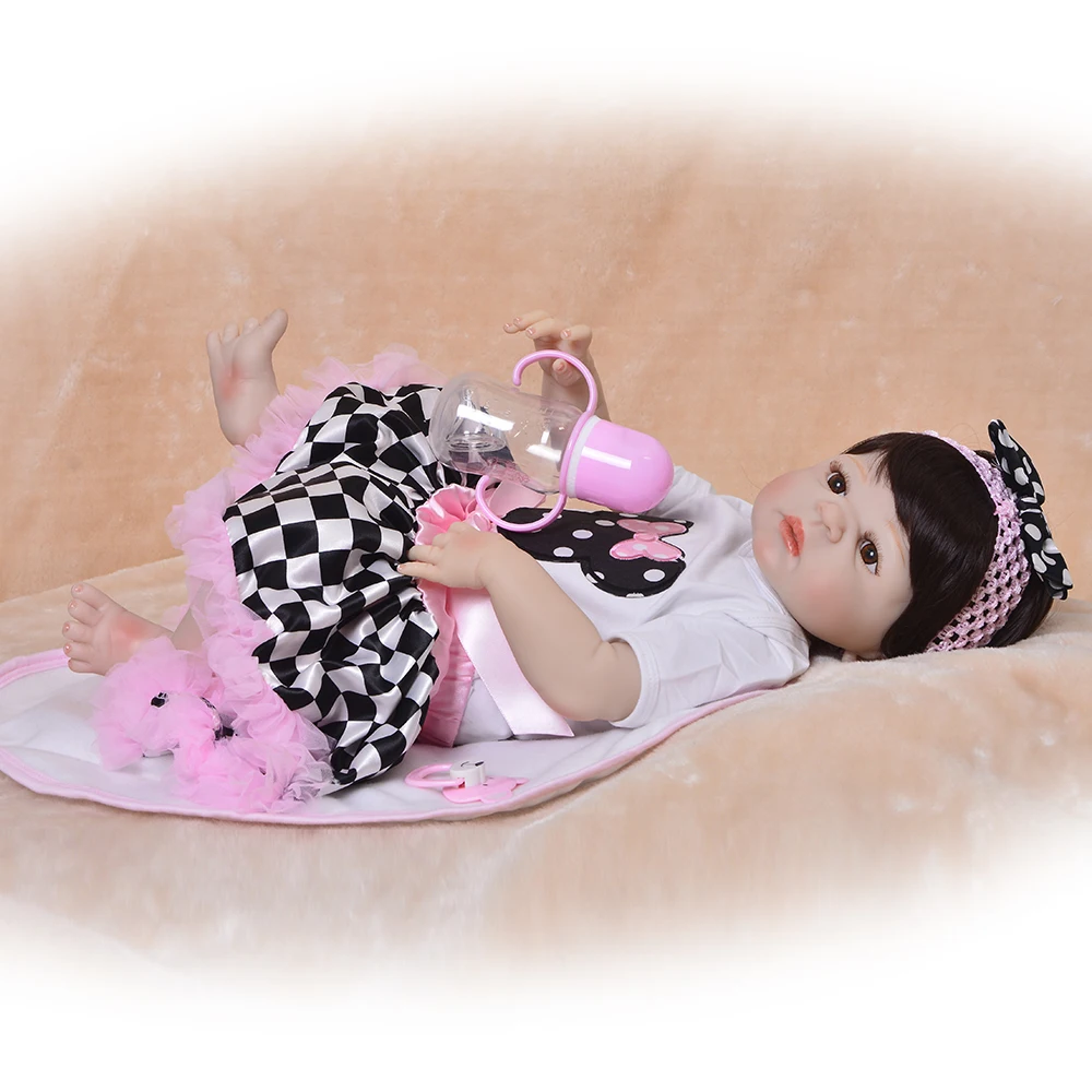 22 дюймов 55 см reborn полный силикона baby коллекционные куклы винил новорожденный