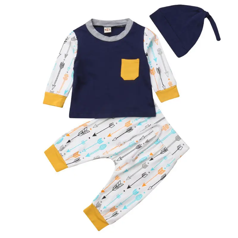 3pcs Newborn Toddler Infant Baby Boy Girl Clothes T-shirt Tops+Pants Outfits Set New Arrival | Детская одежда и обувь
