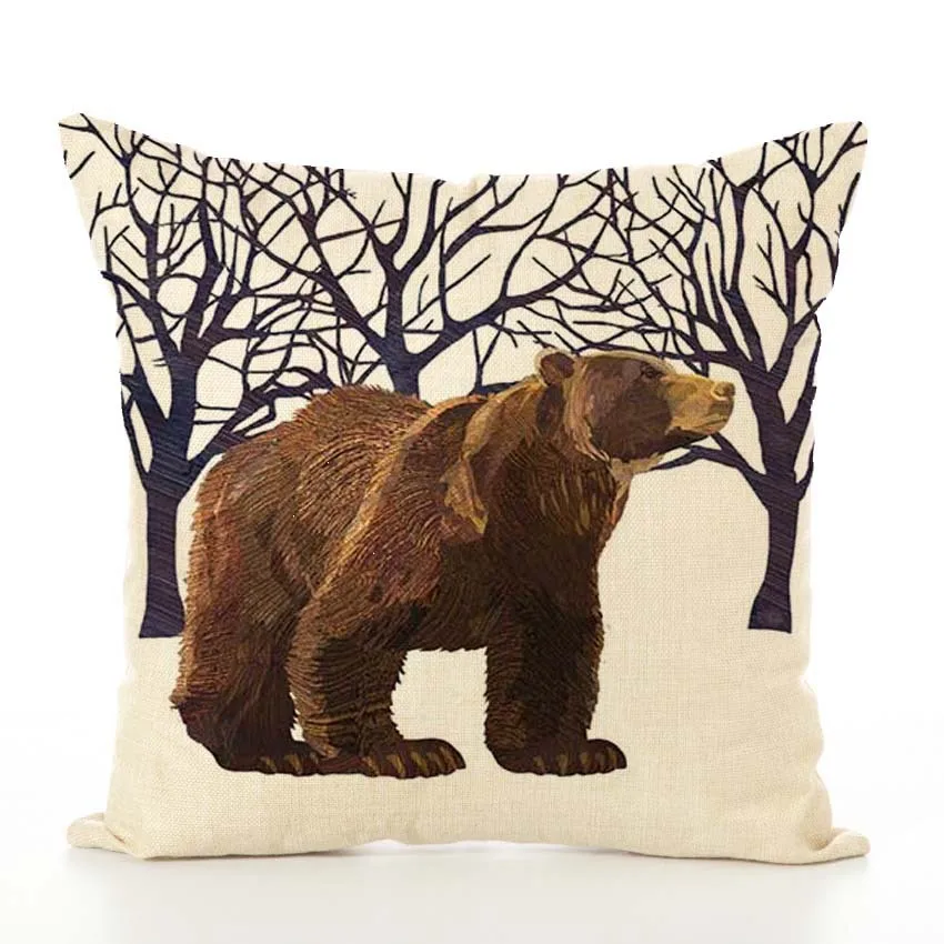 45*45 см 15 стиль Nordic лиса медведь белье такса Жираф Ежик Лев Мопс белка подушка для дивана Пледы Подушки Детские автомобиля чехол - Цвет: 12