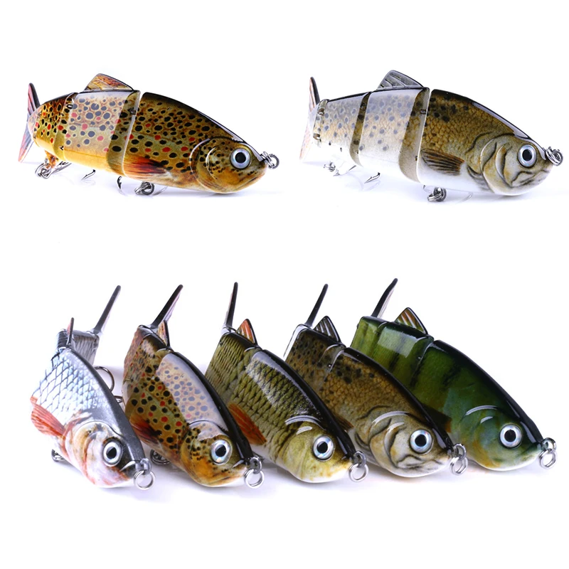 HENGJIA 1PC Hard Fishing Lure 12cm 16.5g Multi Jointed 4 Segment Crank Bait Wobblers tackle | Спорт и развлечения