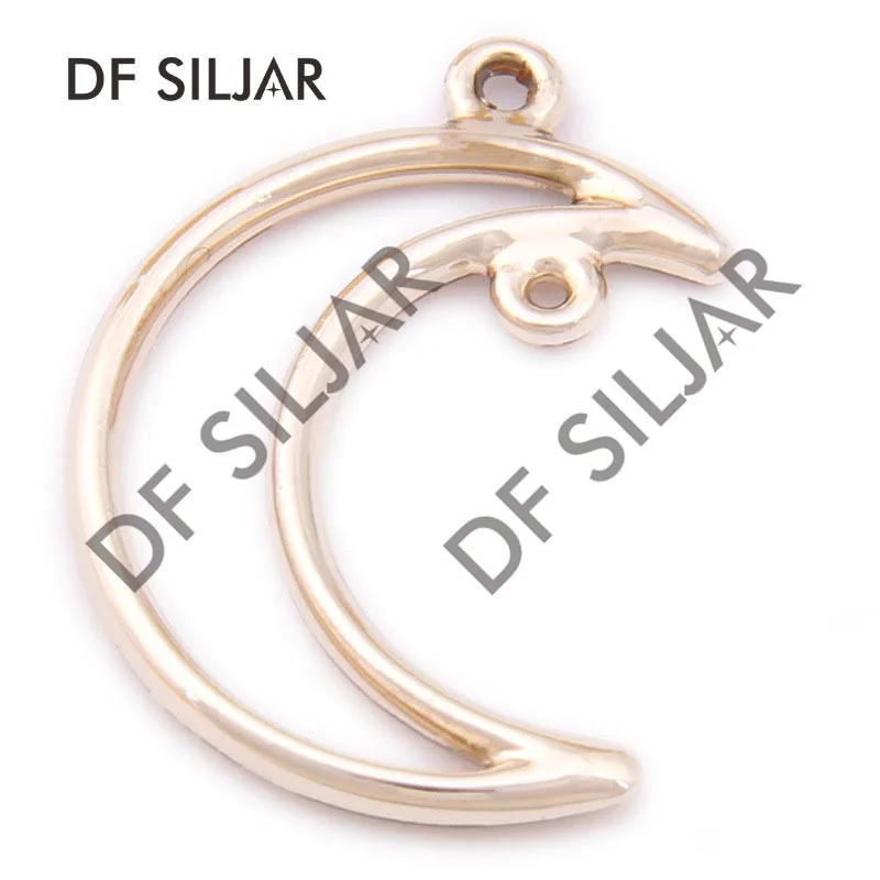 10 шт./лот золотые серебряные полые серьга в форме Луны разъемы переливающиеся