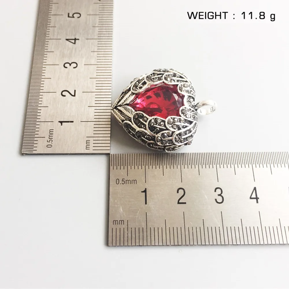 Silver Black Zirconia Wings Feather Red Crystal Heart Pendants 2018 Trendy Chain Necklace Pendant Jewelry Bijoux Gift for Women | Украшения