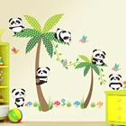 Милая панда Тропическое Дерево собака Настенная Наклейка для детской комнаты домашний декор Мишка Тедди Виниловая наклейка для детской комнаты украшение детской комнаты