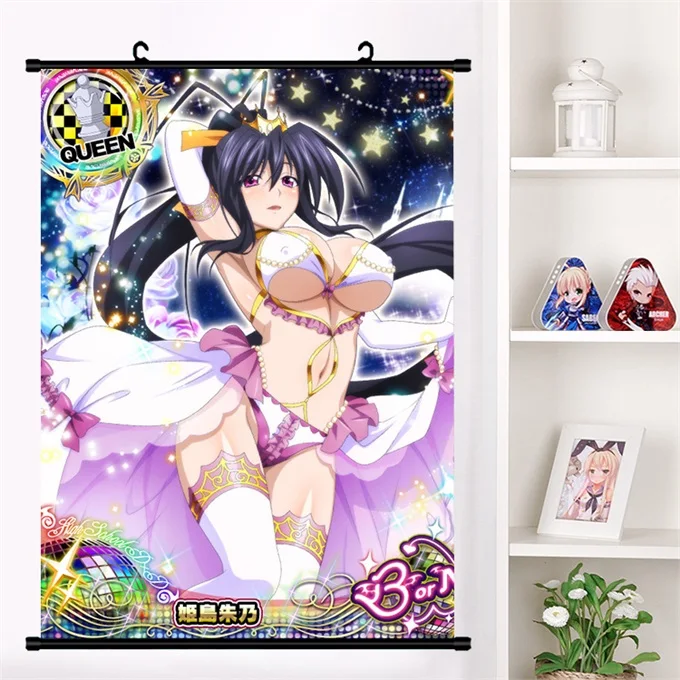 V Аниме старшеклассница DxD Азия Argento Himejima Akeno настенные свитки плакат мультфильм настенные подвесные плакаты коллекция домашнего декора - Цвет: V