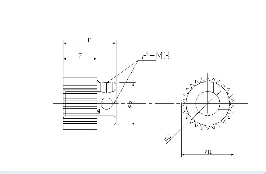

New RepRap 3D Printer Extrusion head special gear inner hole diameter of 5mm (10pcs/lot)