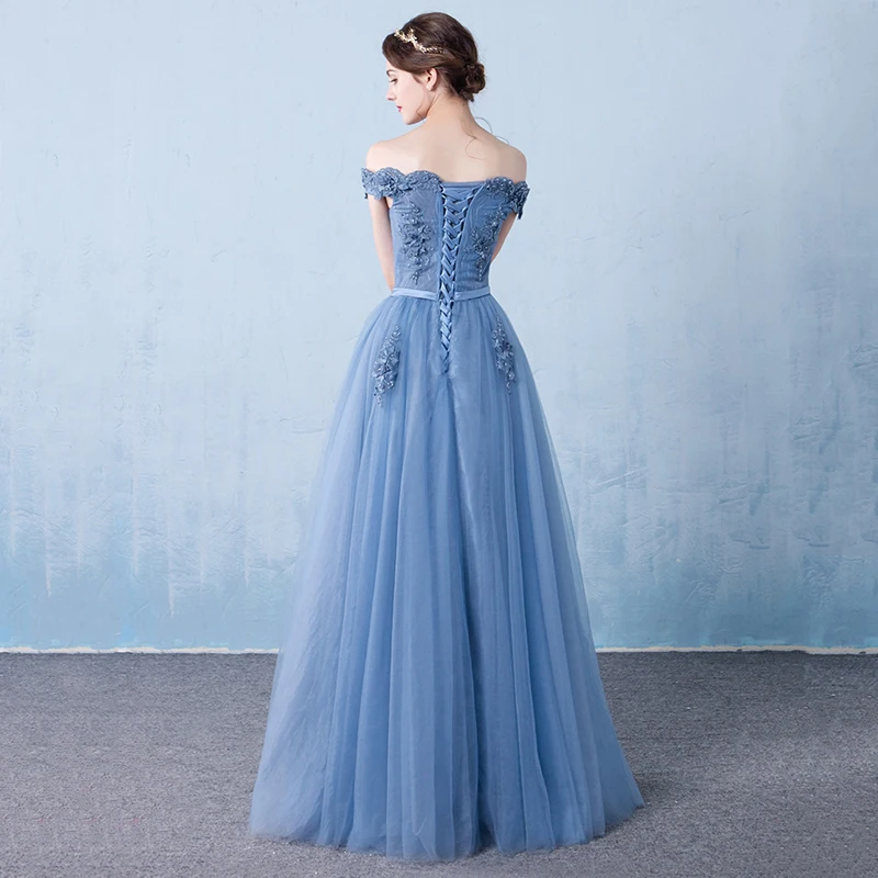 Вечерние кружевные платья до пола LAMYA винтажное синее платье трапеция с вырезом