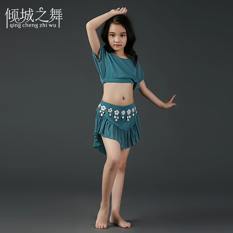 

2018 Newest kid girls Belly Dance Costume set Hot Sale Children Belly Dance top&skirt 2pcs suits dance costumes uniforms RT018