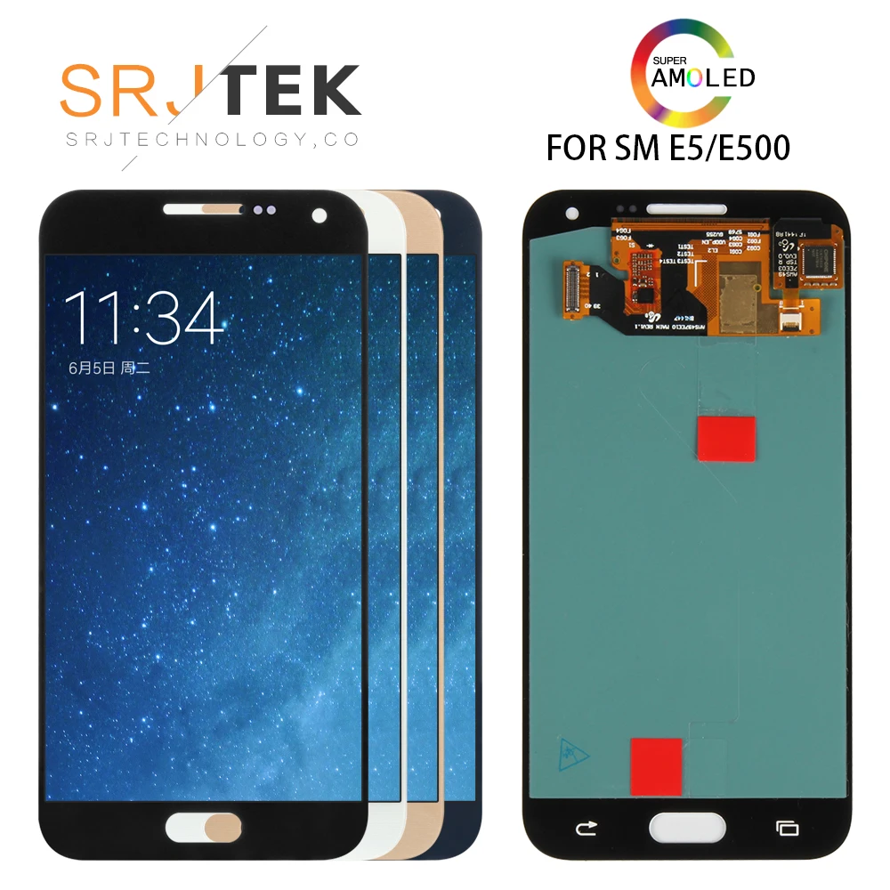 

ЖК-дисплей 5,0 дюймов OLED для SAMSUNG Galaxy E5 E5 E500 E500M E500F E500H, сенсорный экран с дигитайзером для Samsung Galaxy E5, замена