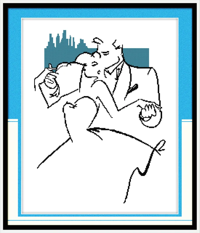 Тихая любовь (6)(город Танцы) вышивка крестиком комплект люди 18ct 14ct 11ct Количество