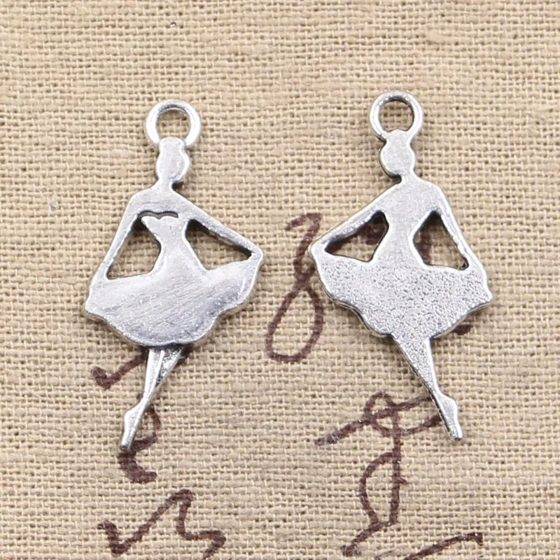 

10pcs Charms Dancer Ballet Girl 32x17mm Antique Making Pendant fit,Vintage Tibetan Silver color,DIY Handmade Jewelry