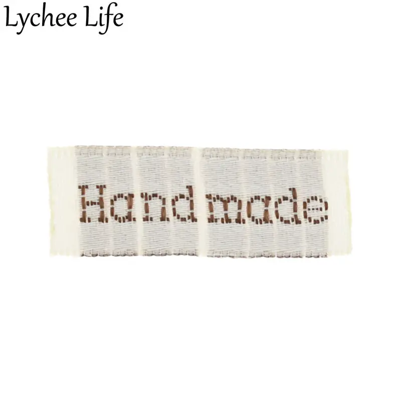 Lychee Life 50 шт. моющаяся одежда ручной работы тканая этикетка тканевые аксессуары