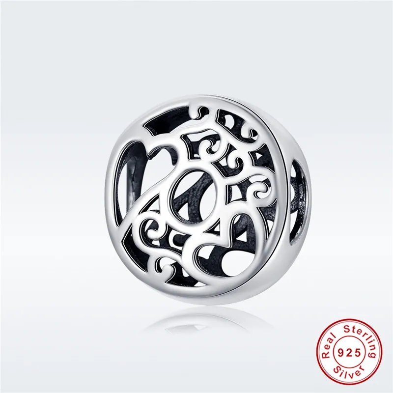 Подходит для браслетов Pandora,, 925 пробы, серебро, 26 букв, английские буквы, бусины S295, сердце, 26 букв, подвески, сделай сам - Цвет: O-1