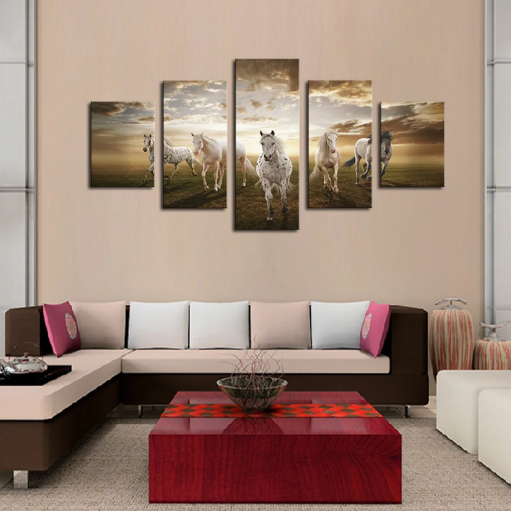 5 Pcs/ Set Zebra HD Picture Art Print Painting On Canvas For Living Room Wall Decor | Дом и сад