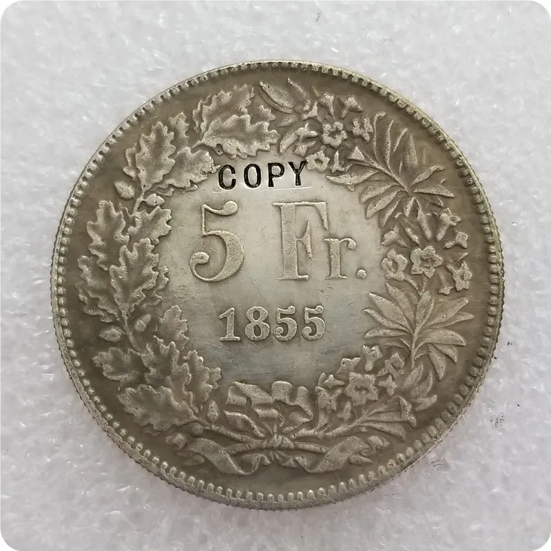 1855 Швейцария 5 франков копия монет|Безвалютные монеты| |