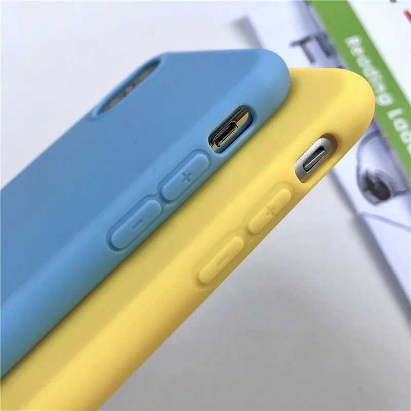 Для iPhone X XR XS MAX Cute candy color Чехол Мягкий ТПУ силиконовый чехол для телефона 5 5S SE 6 S 7 8