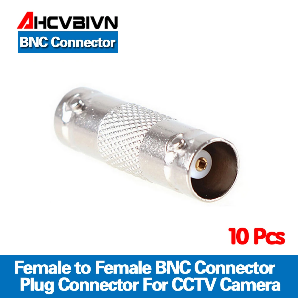 

AHCVBIVN 10pcs BNC Female to Female Inline Coupler Coax BNC Connector Extender CCTV Camera Security Video Surveillance System