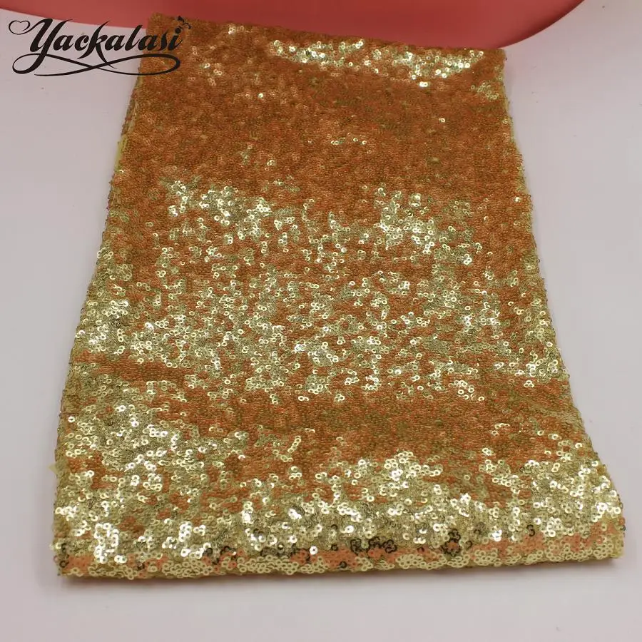 YACKALASI блестками кружевной ткани светильник Золото Allovered 3 мм блесток вышитые