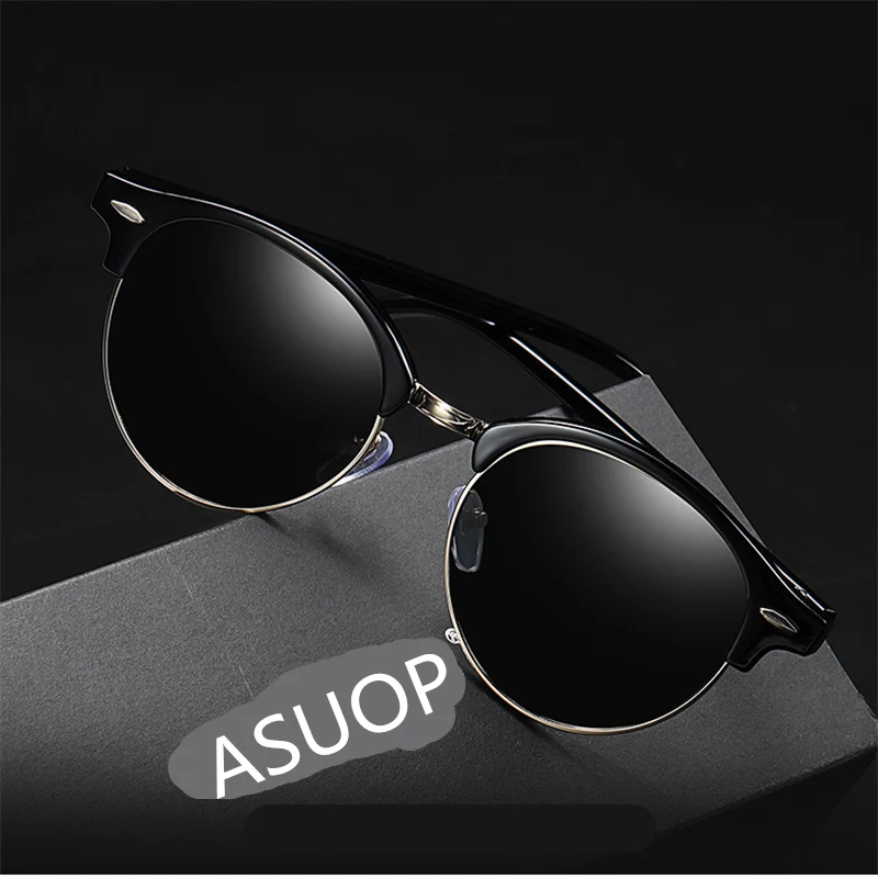 ASUOP2019 новые круглые мужские солнцезащитные очки UV400 Модные брендовые женские очки классические ретро популярные дизайнерские солнцезащитные очки для вождения