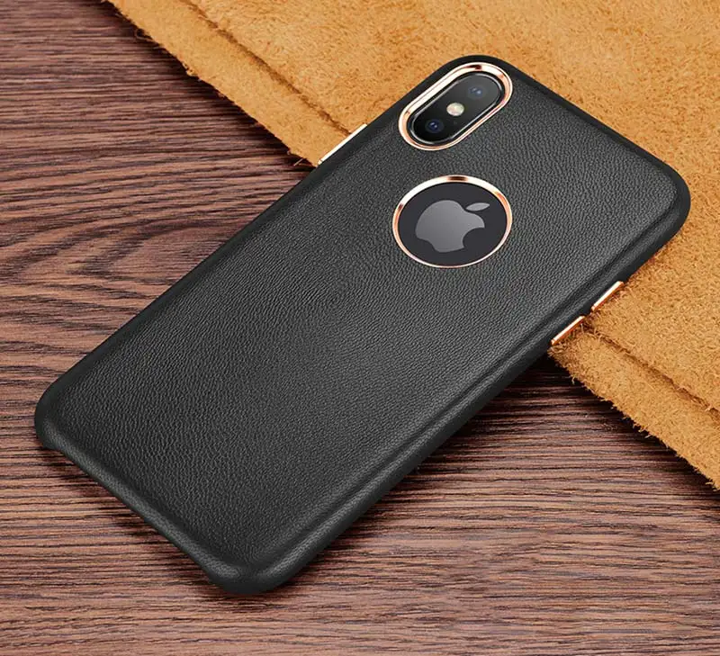 Чехол BFOLLOW из овечьей кожи для iPhone 7 8/Plus/X, роскошная задняя крышка, Винтажный чехол в деловом стиле черного цвета