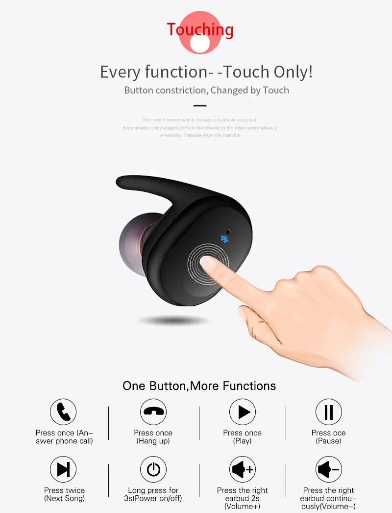 Langsdom мини беспроводные наушники 9100 TWS водонепроницаемые Bluetooth с микрофоном
