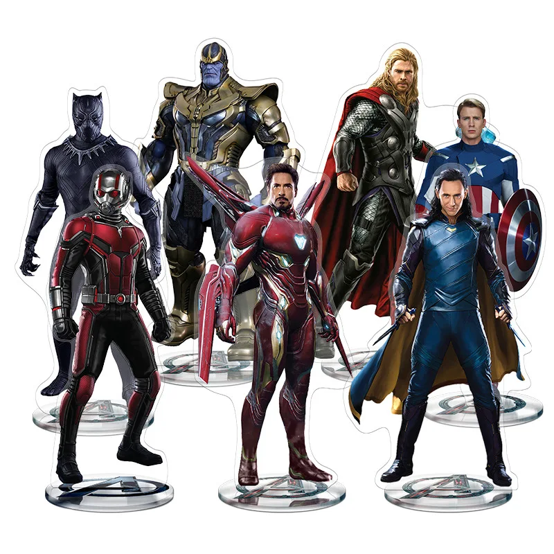 Marvel Мстители 4 супергерой Железный человек, Капитан Америка, Халк, танос стоячие тарелки акриловые миниатюры украшения ремесла