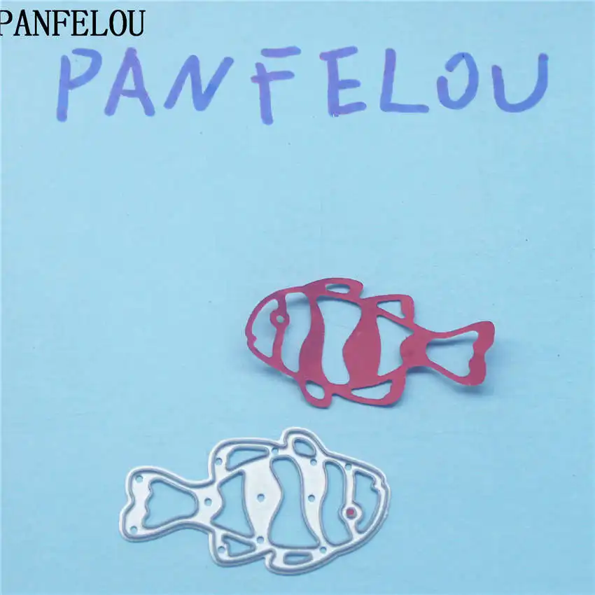 Металлические бумажные высекальные штампы PANFELOU с рыбками клоуна для