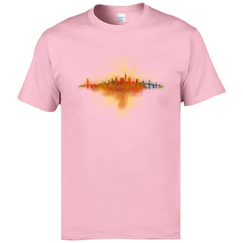 Туманная художественная Акварельная Мужская футболка с рисунком американский