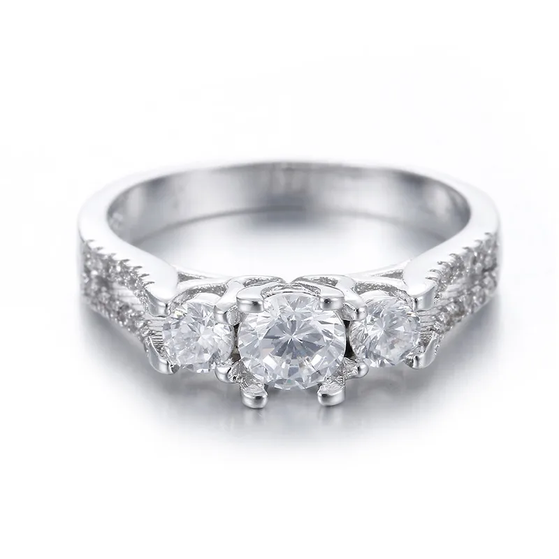 Модные ювелирные изделия белого золота Цвет кубический циркон обручальные