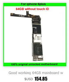Оригинальная материнская плата для iPhone 6S с/без touch ID 16 Гб 64 Гб 128 ГБ разблокированная материнская плата Бесплатный iCloud IOS системная логическая плата