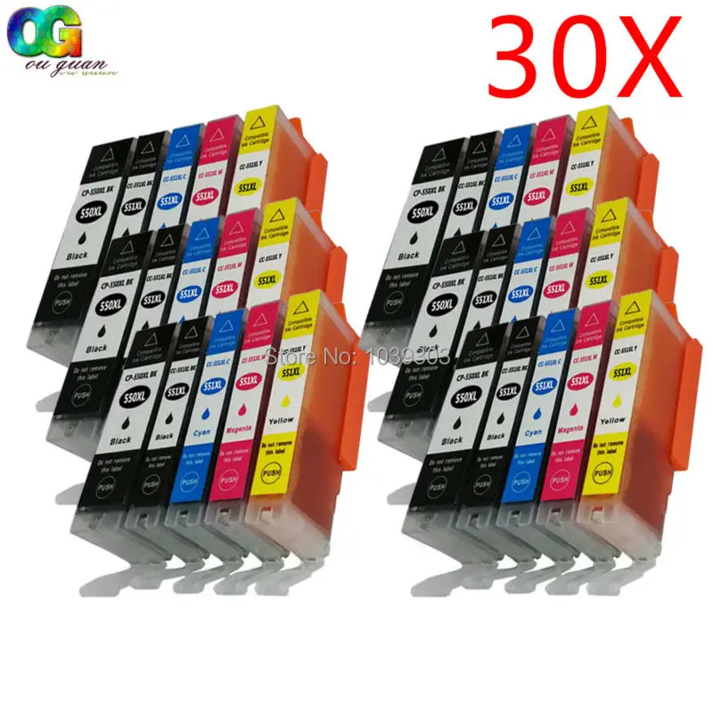 30PK Совместимые модели canon PGI 550 CLI 551printer для CANON PIXMA MX725 MX925 MG5450 MG5550 MG6350 IP7250|canon pgi-550|canon