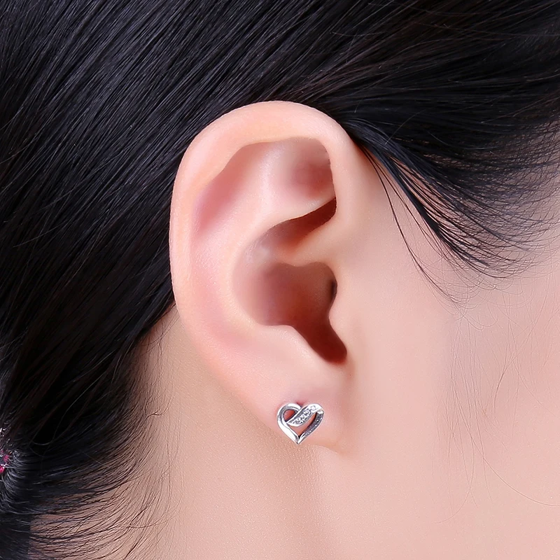 JewelryPalace 925 Sterling Silver Earrings Stud Infinity Love Heart CZ Wedding Engagement Promise Jewelry Gifts New | Украшения и