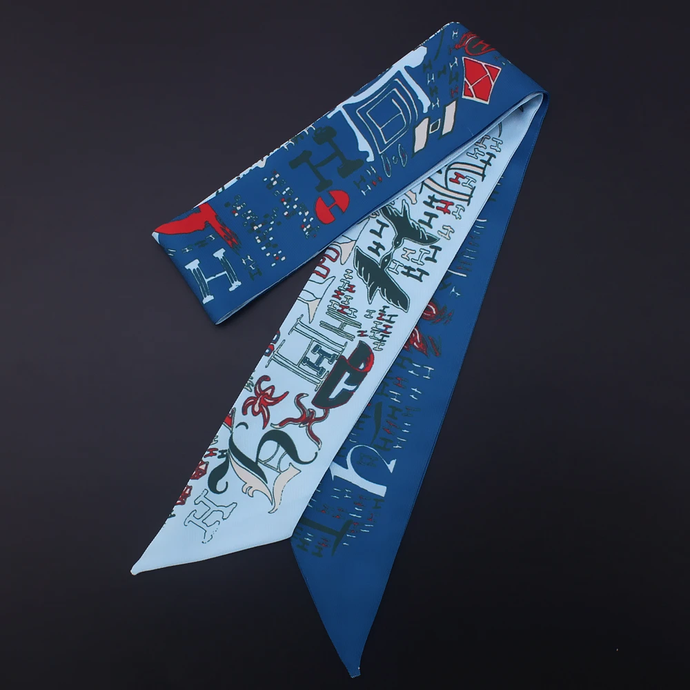 Женский шелковый шарф в клетку Foulard Femme Soie De Marque Luxe элегантный с цветочным
