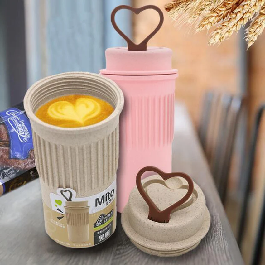 Натуральная соломенная пластиковая бутылка для воды кружка кофе и чая 350 мл